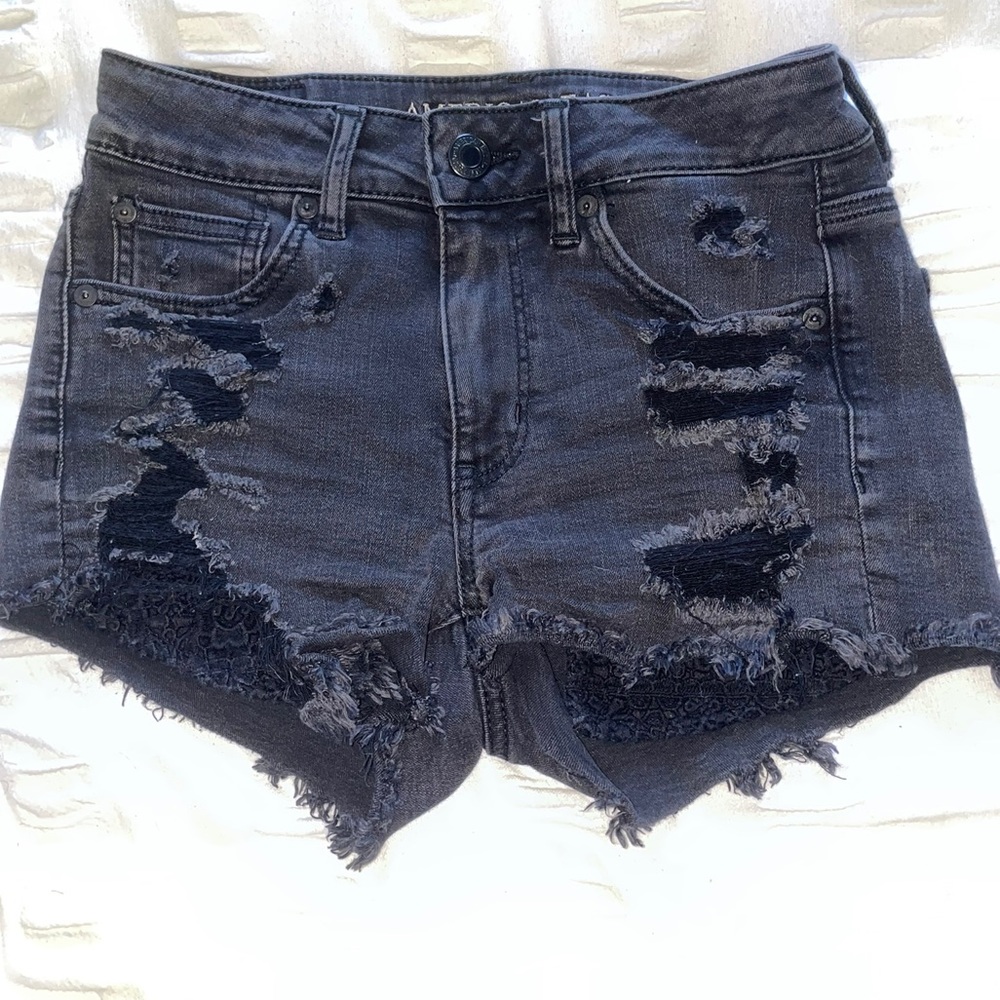 Black Denim Shorts
